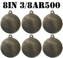 Load image into Gallery viewer, Magnum Target 8&quot; x 3/8&quot; AR500 Gong/Hanger Steel Shooting Target - Pistol &amp; Rifle Plate 6pc Set (H86EAR500)
