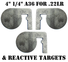 Load image into Gallery viewer, Magnum Target 4&quot;x1/4&quot; Rimfire 22LR Steel Shooting Targets - Dueling Tree Metal Paddles for Hostage Reactive Targets
