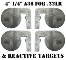 Load image into Gallery viewer, Magnum Target 4&quot;x1/4&quot; Rimfire 22LR Steel Shooting Targets - Dueling Tree Metal Paddles for Hostage Reactive Targets
