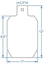 Load image into Gallery viewer, 7"x12" 3/8" AR500 IDPA / IPSC Range Steel Shooting Target w/ T-Post Hook (HIDPA121TPH1AR500)
