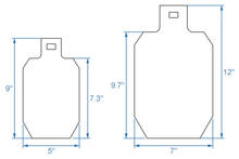 Load image into Gallery viewer, Magnum Target 3pc Interlocking 12”x7&quot; 3/8&quot; AR500 IDPA/IPSC Steel Shooting Range Targets w/ T-Post Hooks - HIDPA123TPH3AR500-IL
