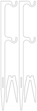 Load image into Gallery viewer, 2pc Set of 30" Tall 1/4" Mild Steel Ground Stake Stands w/ Integrated Hooks for .22LR Rimfire Small Bore Steel Shooting Targets (HSTD2-30IN-14A36)

