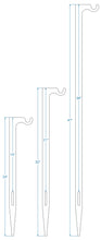 Load image into Gallery viewer, 2pc Set of 30&quot; Tall 3/8&quot; AR500 Ground Stake Stands w/ Integrated Hook for Steel Shooting Targets (HSTD2AR500-30IN)
