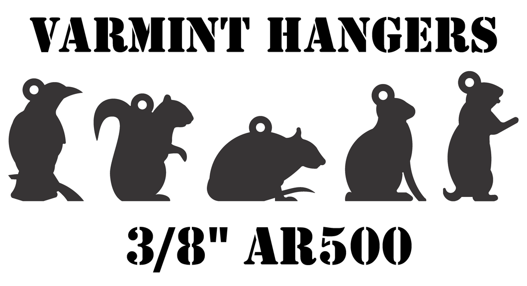 Magnum Target Varmint/Animal Silhouette Hangers - 3/8in AR500 Pistol/Rifle Steel Shooting Targets 5pc - HVAR5AR500