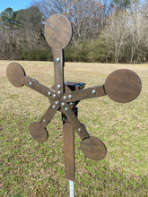 Load image into Gallery viewer, Magnum Target 3/8&quot; AR500 Portable “No Weld Required” Mini Texas Star Reactive Steel Shooting Target w/ 6in Paddles for T-Post (MINI-TS-6-TP)
