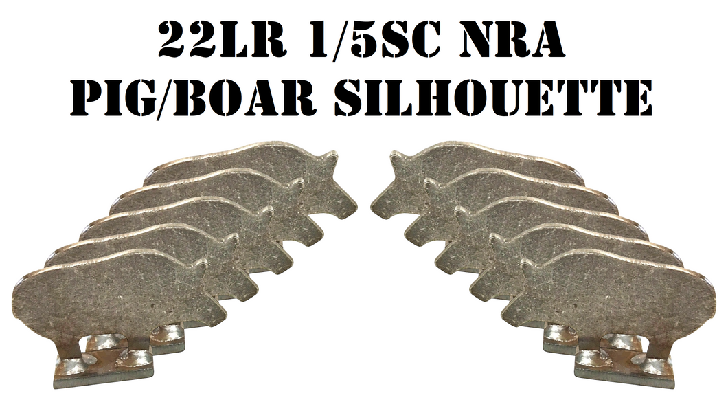 1/5sc. NRA/IHMSA .22LR Rim-fire Pig/Boar Animal Knock-down Silhouettes - 10pc Steel Targets (KPIG10NP)