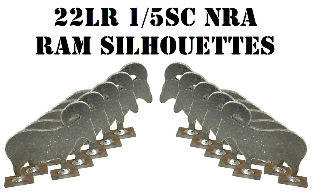 Magnum Target 1/5sc. NRA/IHMSA .22LR Rim-fire Ram Animal Knock-down Silhouettes - 10pc Steel Targets - KRAM10NP