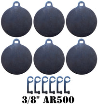 Load image into Gallery viewer, Magnum Target 3/8&quot; AR500 Interlocking Know Your Limits KYL 8&quot; Round NRA Steel Shooting Targets w/ Hooks - 1pc 3pc or 6pc
