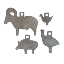 Load image into Gallery viewer, 4pc 1/5sc. NRA/IHMSA Metallic Silhouette .22LR Rimfire Small Bore Animal Steel Target Gongs 3/8" Holes (4-GONGS-1H)
