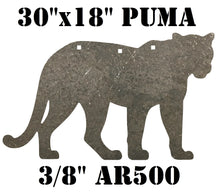 Load image into Gallery viewer, 18"x30" 3/8" AR500 Puma Mountain Lion Cougar Panther Silhouette Steel Shooting Target 1pc Range/Hunting (PUMA18x301AR500-3H)
