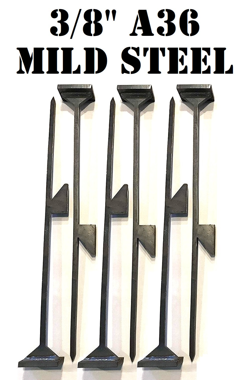 Magnum Target 24in or 30in Tall Knock-over Stands for Steel Targets - 6pc Mild Steel Metal Stand Set