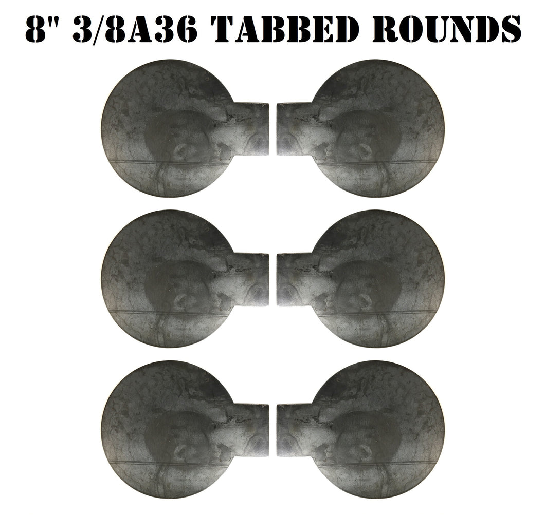 Magnum Target Six 8in. Steel Target Tabbed Rounds for Plate Racks, Dueling Trees and Swingers - TR86