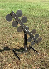 Load and play video in Gallery viewer, Magnum Target 3/8&quot; AR500 Portable Revolving Plate Rack / Dueling Tree “No Weld” - Texas Star Type - Reactive Steel Shooting Target w/ 6in Paddles - RPR-10
