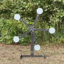 Load and play video in Gallery viewer, Magnum Target 3/8&quot; AR500 Portable Texas Star “No Weld” Reactive Steel Shooting Target w/ 6in Paddles (TS-6)

