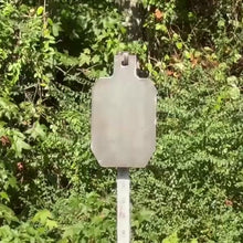 Load and play video in Gallery viewer, 7&quot;x12&quot; 3/8&quot; AR500 IDPA / IPSC Range Steel Shooting Target w/ T-Post Hook (HIDPA121TPH1AR500)
