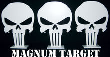 Load image into Gallery viewer, Magnum Target Steel Shooting Targets - 3/8&quot; Mild Steel 10.75&quot;x8&quot; Skull 3pc Knockovers (KP3W)
