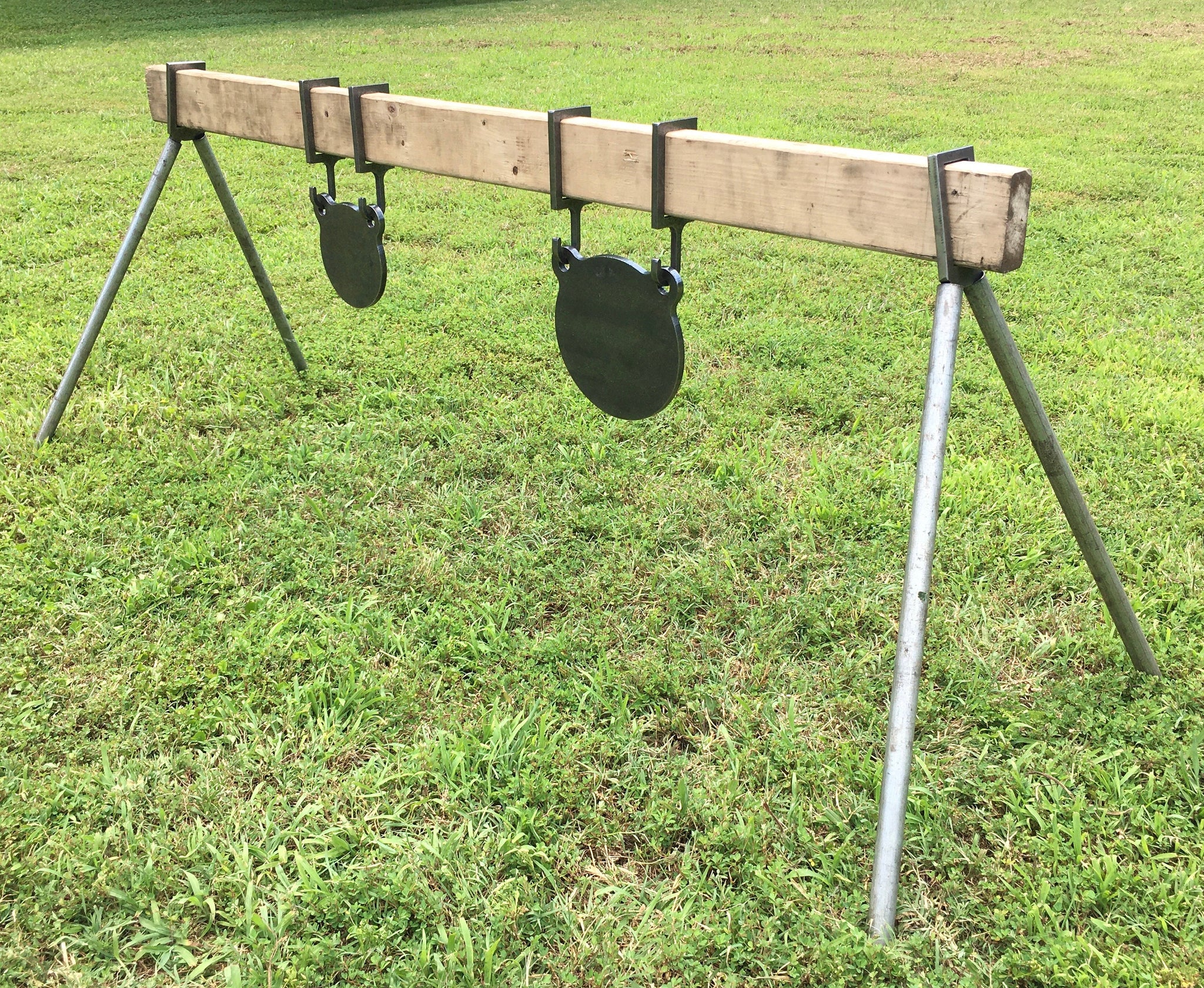 AR500 Steel Shooting Target System - Stand, 6 Gong Targets & 7x12" Torso Target